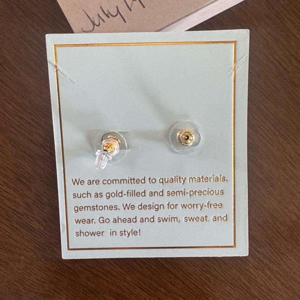 Signature Gold Cross Stud Pearl 14kt Gold Filled Earring Enewton ﻿NEW $68 - Picture 4 of 5